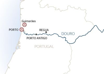 Map for Porto and the Douro Valley