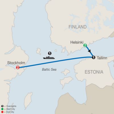 Map for The Magic of the Arctic Circle and the North Cape Express Hurtigruten Cruise 2025 - 12 days from Tromsø  to Oslo
