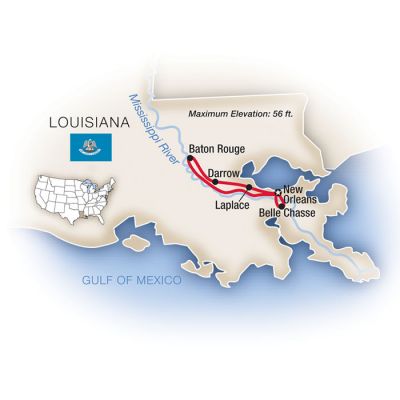 Map for New Orleans & Mississippi River Country